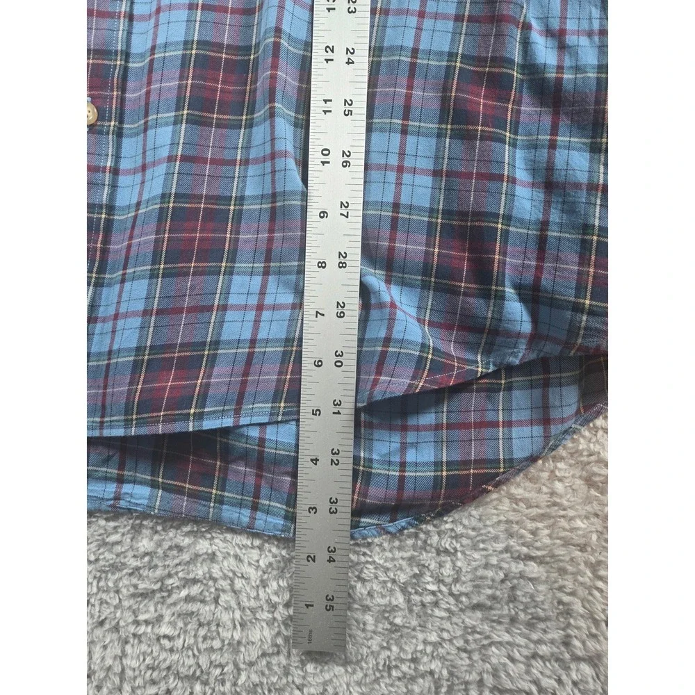 Polo Ralph Lauren‎ Mens XXL Classic Fit Plaid Button Down Shirt Blue Red Multi